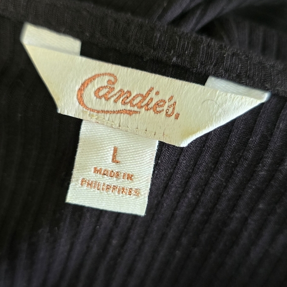 CANDIES Size L Ruffel Bottom Tie Front Cardigan-Sweater - Picture 3 of 6